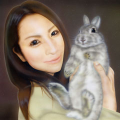 �l���̊G�i�l����j�^Figure painting�FAkino and Marimo