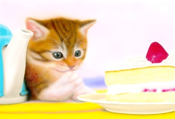 �q�L�̊G�F�uMerry Xmas 2001�v -with short cake-