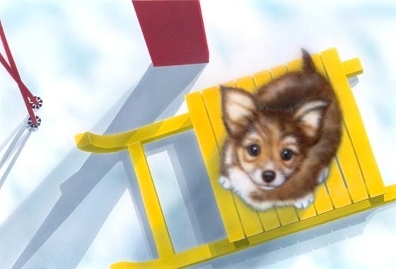 �q���̊G�FLet's play skiing !!